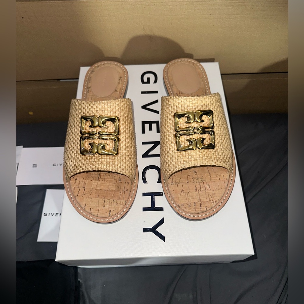 Givenchy 4G Liquid logo-embellished raffia slides